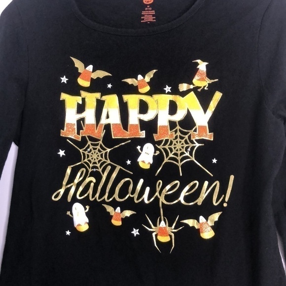 HAPPY HALLOWEEN CANDY CORN GRAPHIC LONG SLEEVE SHIRT SIZE MEDIUM - Picture 2 of 5